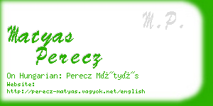 matyas perecz business card